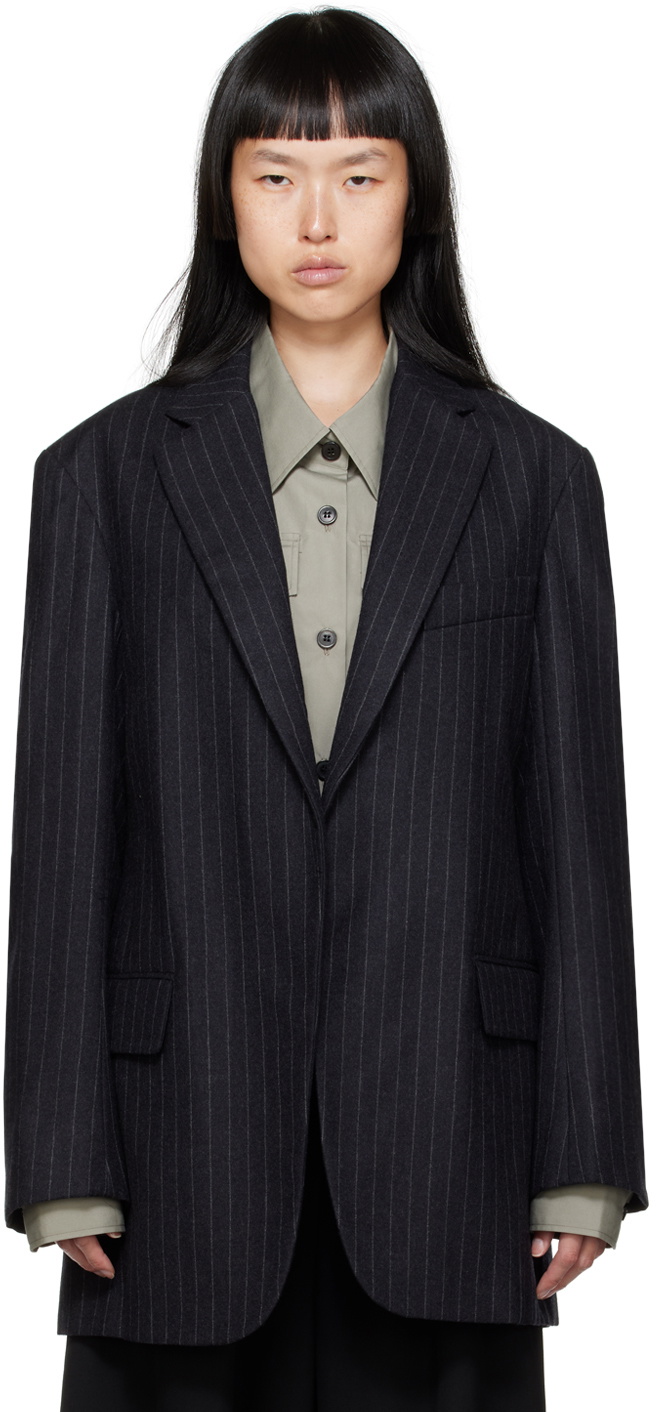 Dries Van Noten: Black Double-Breasted Blazer