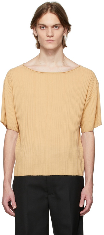 Photo: King & Tuckfield Tan Rib Knit T-Shirt