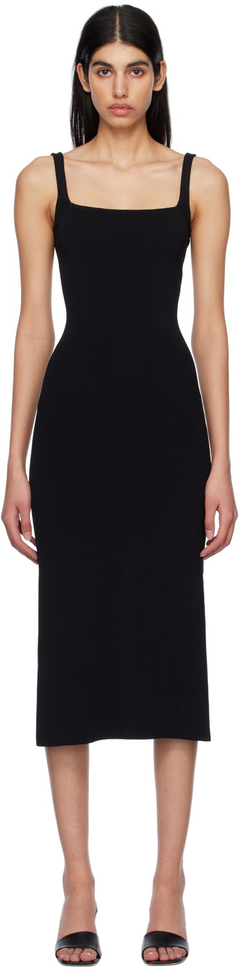 Staud Black Paityn Midi Dress Staud