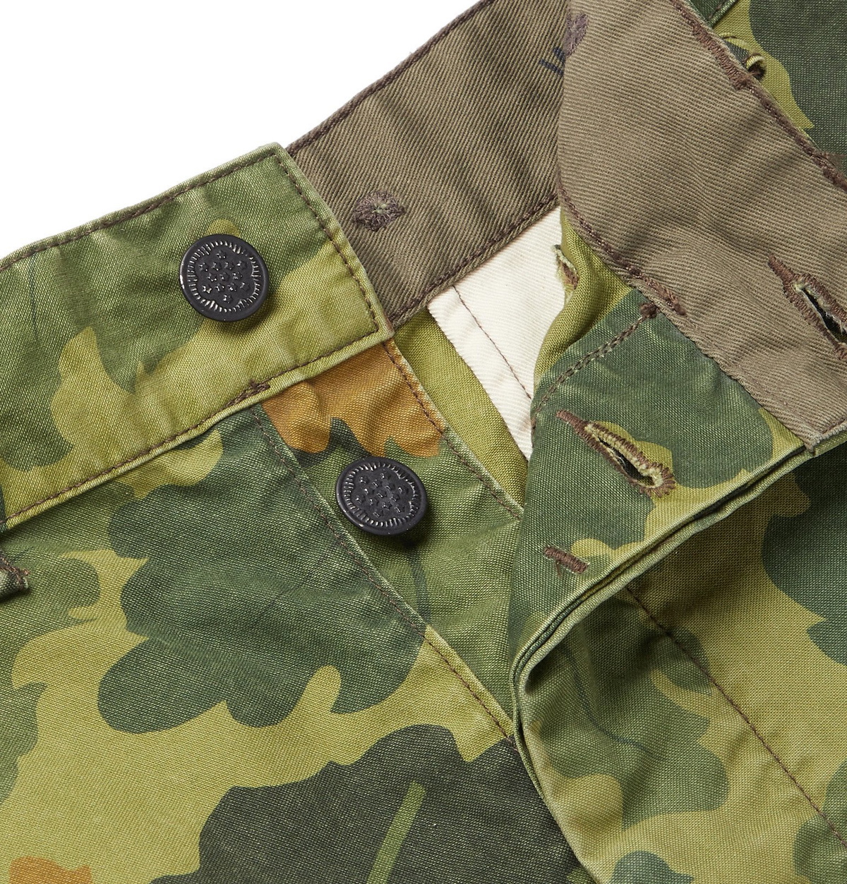 RRL - Camouflage-Print Cotton-Canvas Cargo Shorts - Green