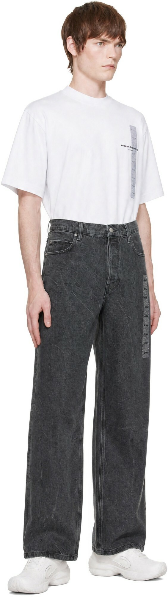 Alexander Wang Gray Flasher Graphic Jeans