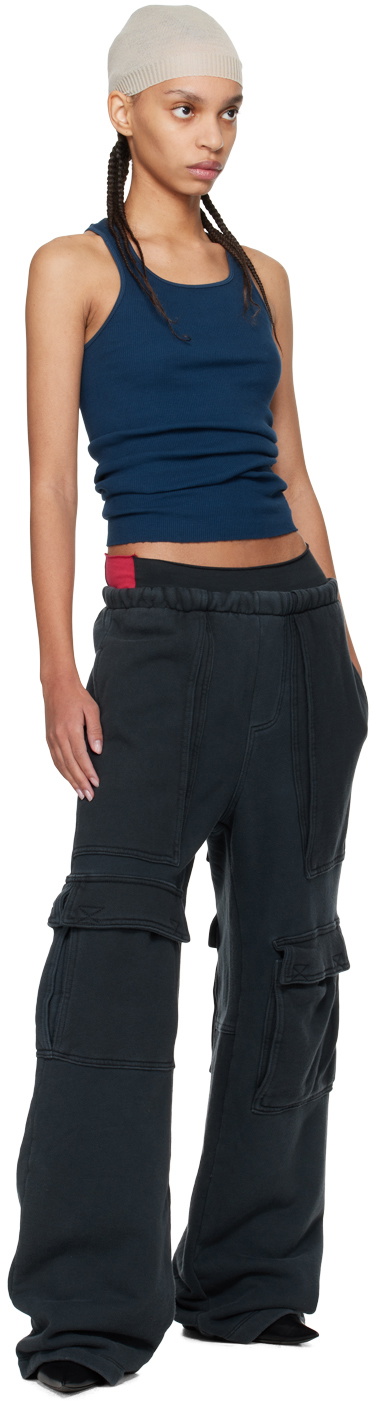 GREG ROSS Black Cargo Lounge Pants
