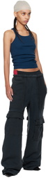 GREG ROSS Black Cargo Lounge Pants