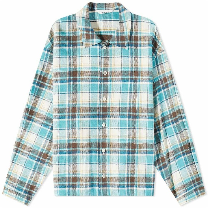 Photo: DIGAWEL Men's Check Overshirt in Turquoise Blue