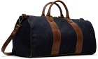 RRL Blue Leather-Trim Denim Duffle Bag