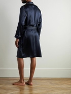 ZIMMERLI - Belted Silk-Satin Robe - Blue