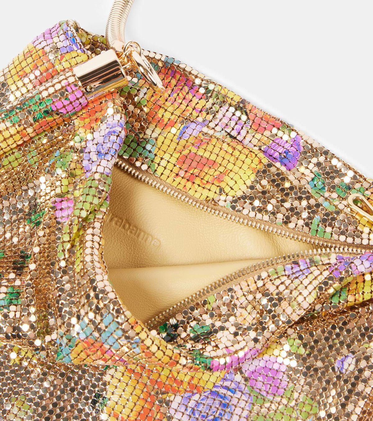 Rabanne Pixel floral chainmail shoulder bag Paco Rabanne