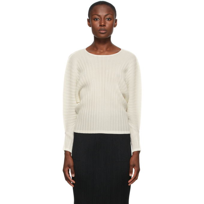 Pleats Please Issey Miyake Off-White Rib Pleats September