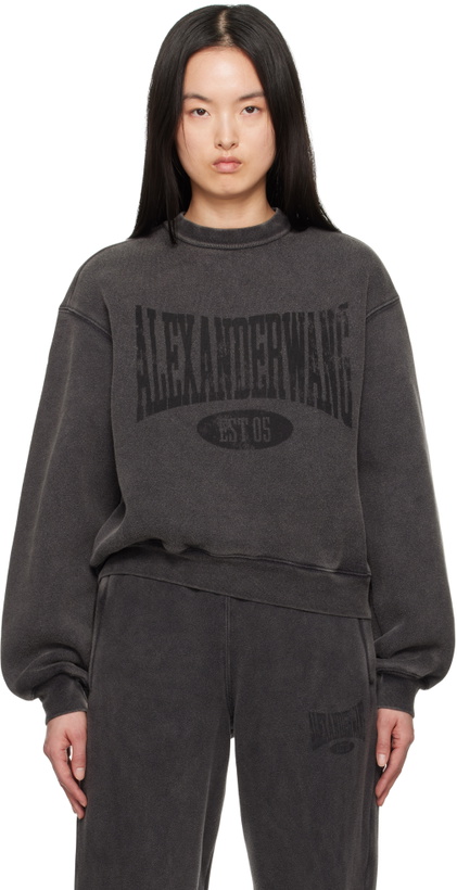 Photo: alexanderwang.t Black Distressed Logo Sweatshirt