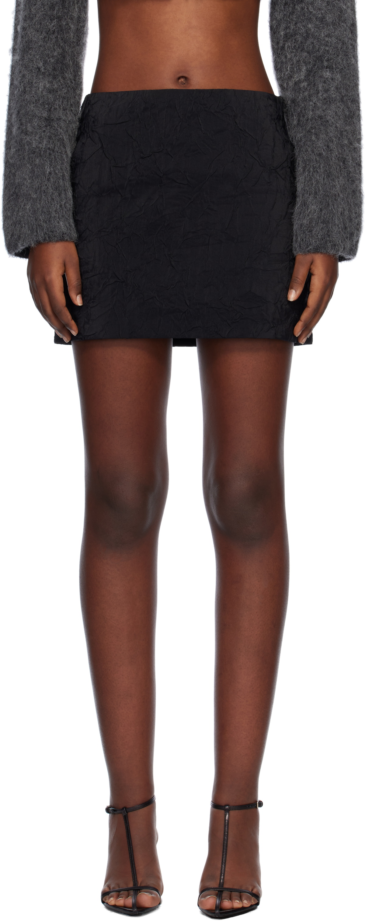 Nanushka Black Cersei Miniskirt