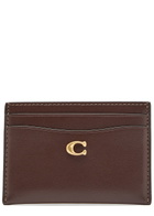 Coach Logo Polished Leather Card Holders - Brown - One Size