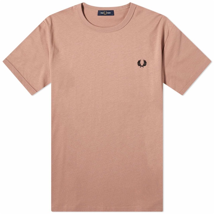 Photo: Fred Perry Men's Ringer T-Shirt in Dark Pink