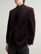 Mr P. - Slim-Fit Cotton-Velvet Tuxedo Jacket - Brown