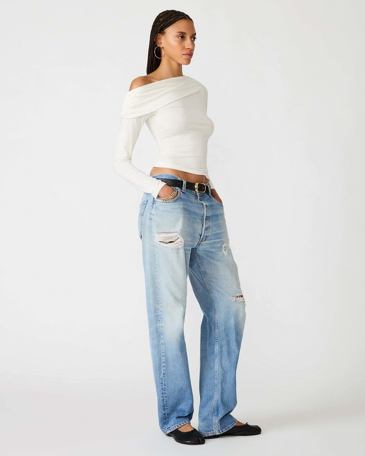 Steve Madden Ryder Knit Top in Cream