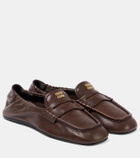 Miu Miu Logo leather penny loafers