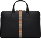 Paul Smith Black 'Signature Stripe' Slim Folio Briefcase