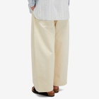 Studio Nicholson Men's Sorte Deep Pleat Volume Twill Pants in Cream