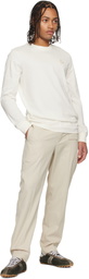 Moncler Off-White Leather Logo Long Sleeve T-shirt