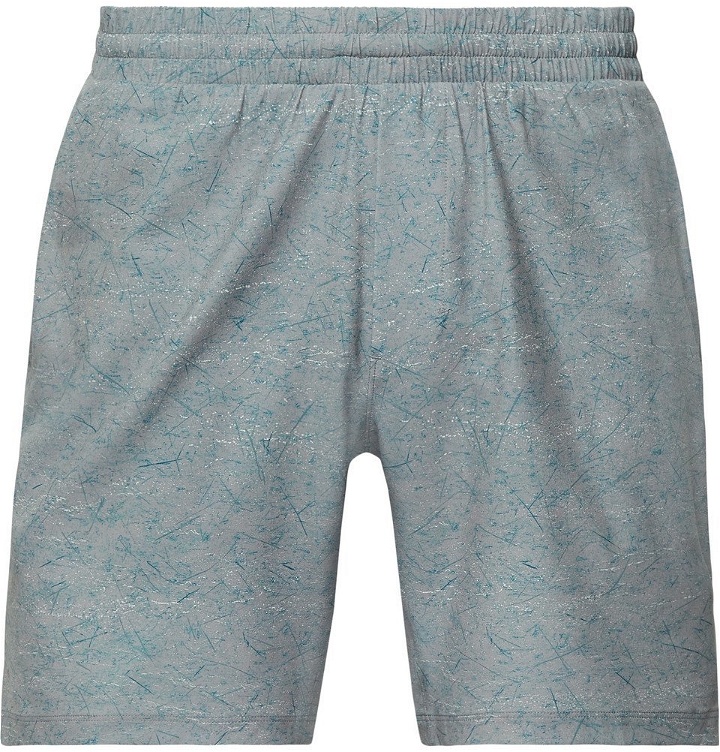 Photo: Lululemon - Channel Cross Slim-Fit Mid-Length Printed Swim Shorts - Gray