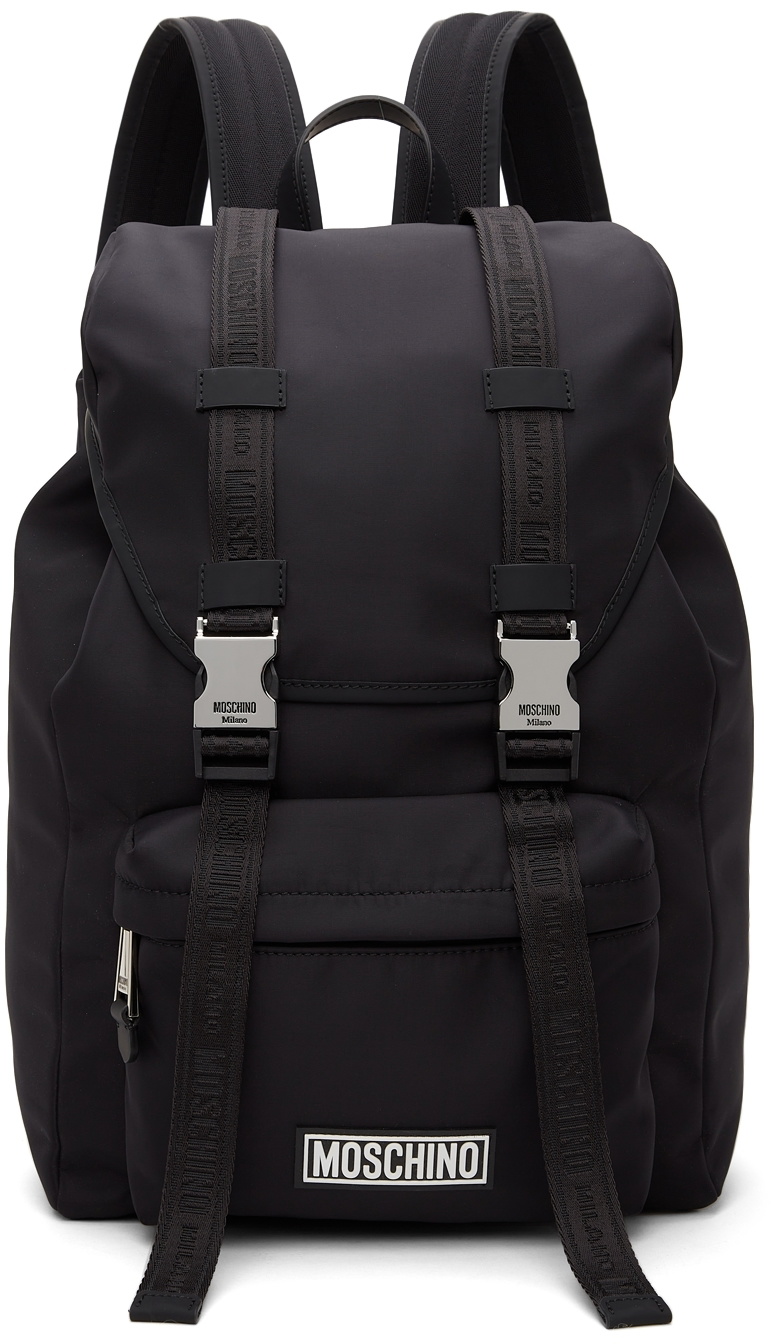 Moschino Black Nylon Backpack