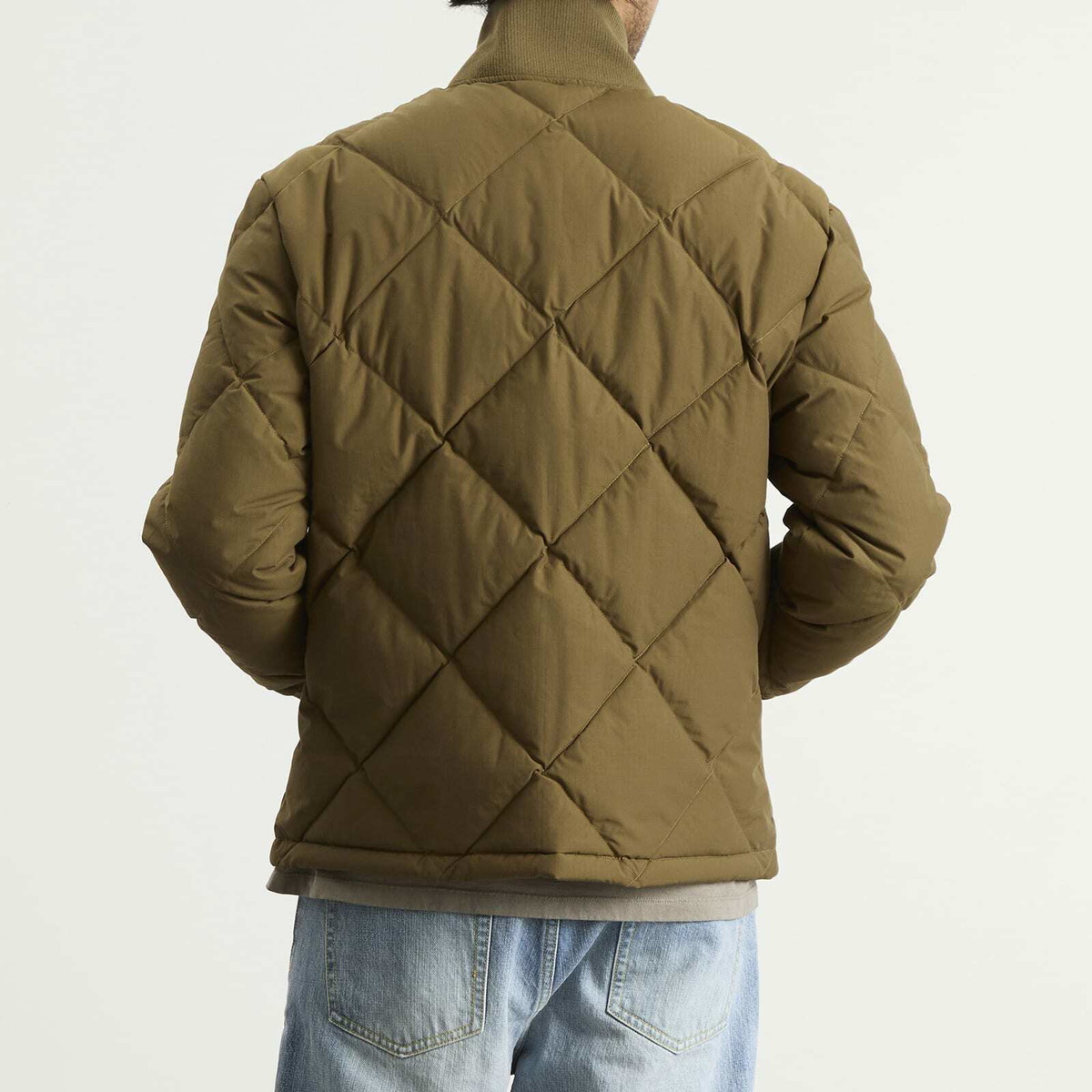 Dubbleware Men's Dubble Down Diamond Quilted Jacket in Military Green
