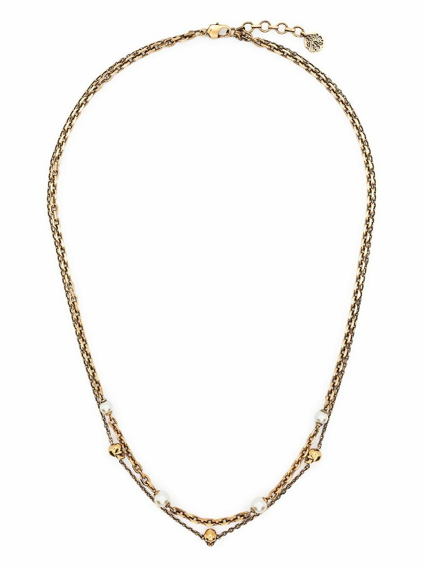 Photo: ALEXANDER MCQUEEN - Pearl-like Skull Chain Necklace