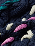 Isabel Marant - Zolan Embroidered Recycled Cable-Knit Sweater - Blue