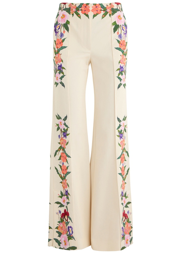 Photo: Borgo DE Nor Morgan Floral-print Stretch-cotton Trousers Cream