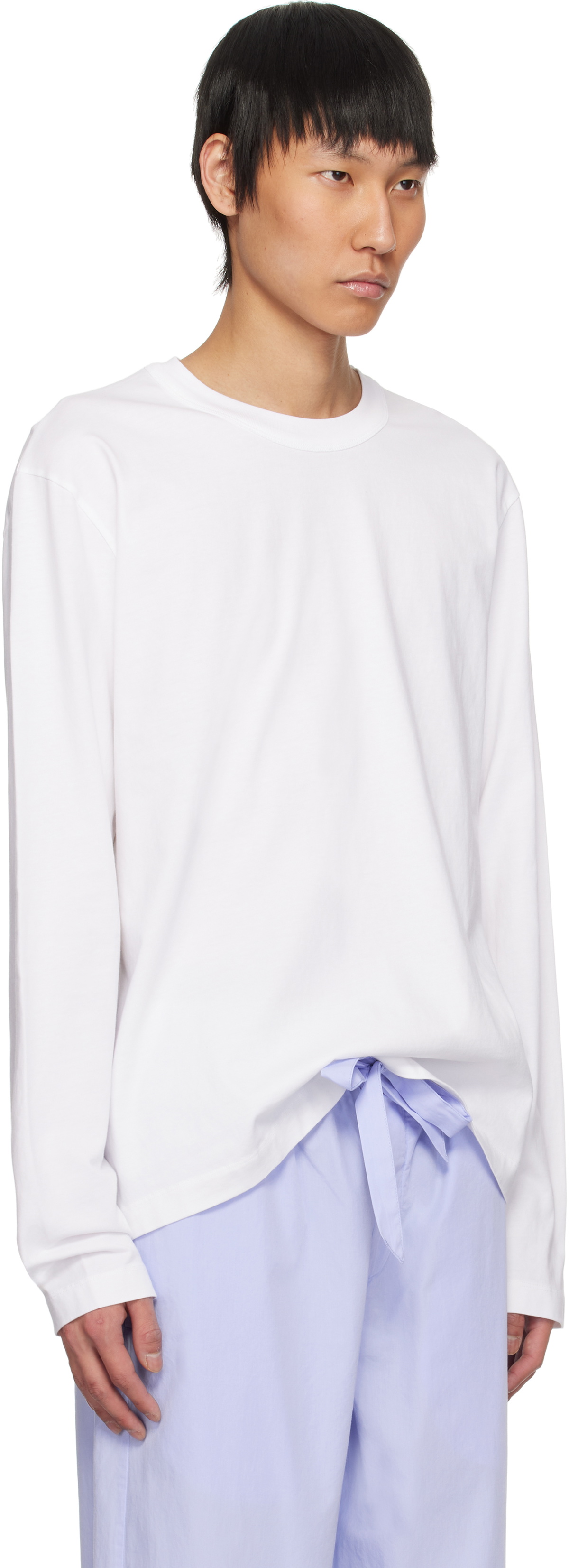 Tekla White Long-Sleeved T-shirt