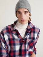 CELINE - Logo-Embroidered Ribbed Cashmere Beanie