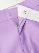 TOM FORD - Straight-Leg Wool and Silk-Blend Poplin Suit Trousers - Purple