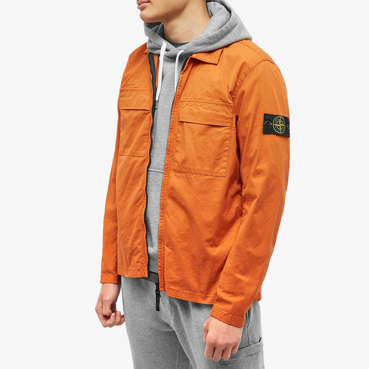 Stone Island Men's Supima Cotton Twill Stretch-TC Zip Shirt Jacket