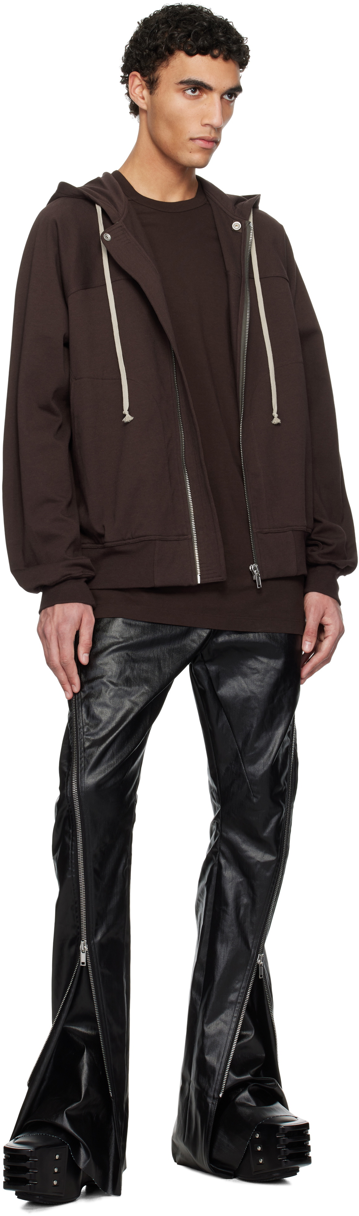 Rick Owens Brown Hollywood Windbreaker Hoodie Rick Owens