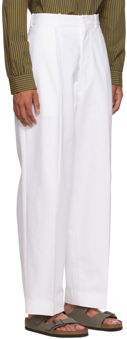 Connor McKnight White Pleated Trousers