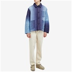 YMC Men's Kantha Quilted Labour Chore Jacket in Blue