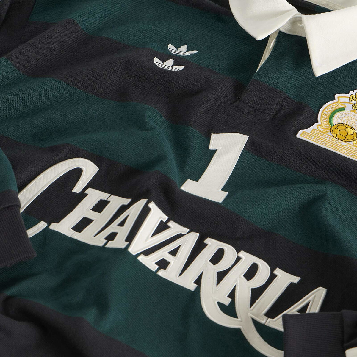 Adidas x Willy Chavarria Rugby Jersey in Black/Aurora Ivy