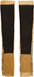 Edward Cuming Brown Hand Embroidered Sequin Leg Warmers