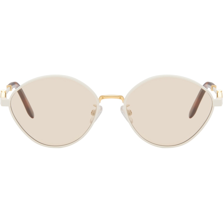 Photo: Fendi White FF Diamonds Sunglasses