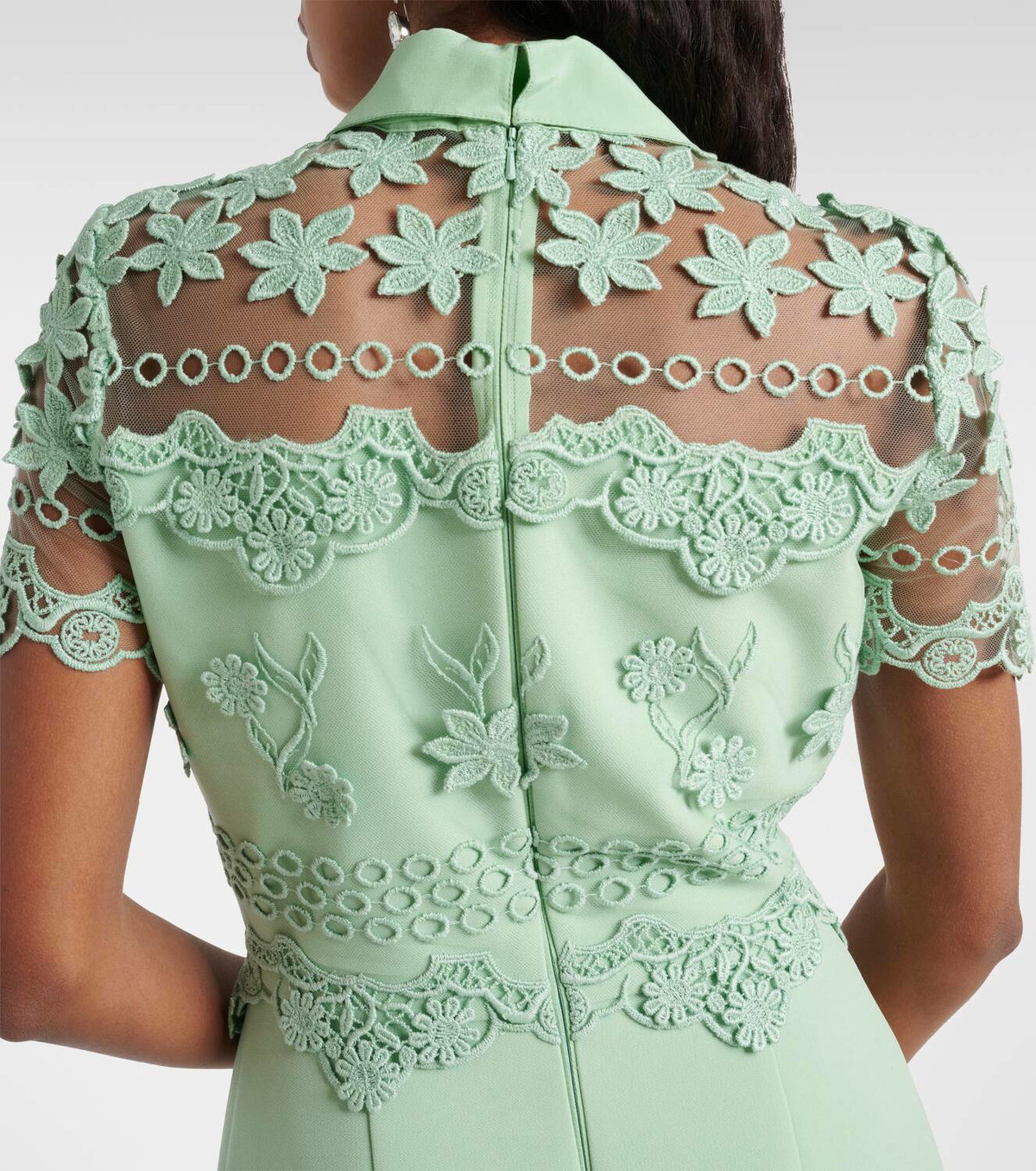 Elie Saab Floral-appliqu silk-blend minidress Elie Saab