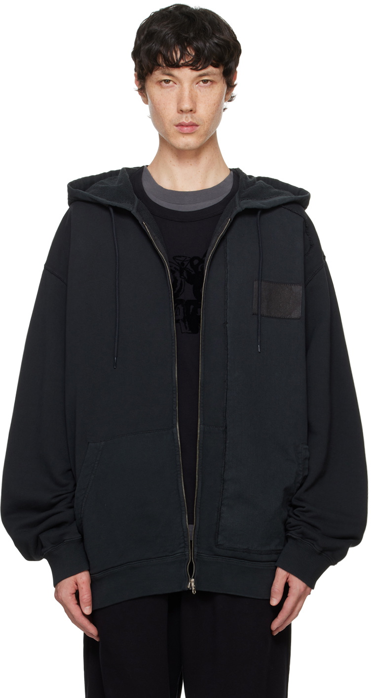 パーカー・フーディ Mm6 By Maison Margiela Classic Black Hoodie With Spacious MM6 Maison Margiela Graphic-printed Zip-up Hoodie | italist
