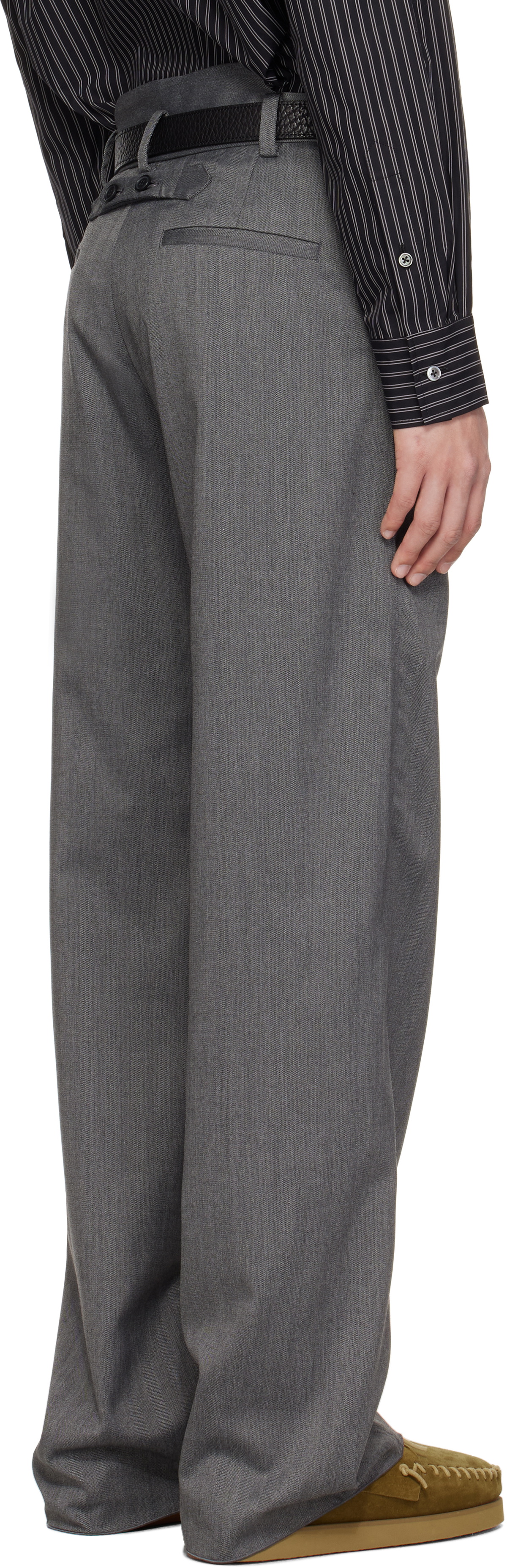 Commission Gray Herringbone Shift Trousers