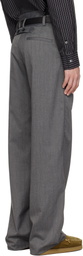 Commission Gray Herringbone Shift Trousers