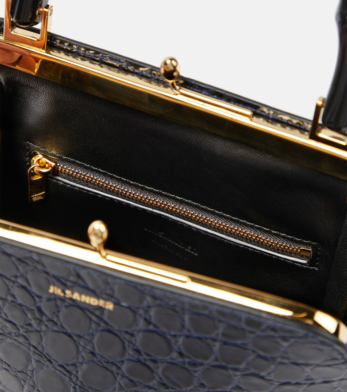 Jil Sander - Goji Square croc-effect leather bag Jil Sander