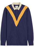 Drake's Panelled Cotton Rugby top Navy