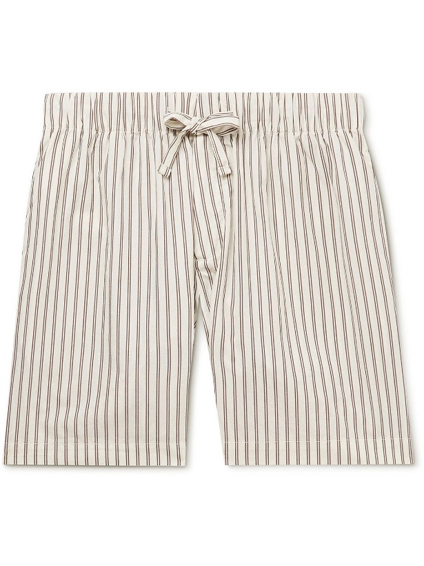 Photo: TEKLA - Striped Organic Cotton-Poplin Pyjama Shorts - White