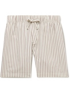 TEKLA - Striped Organic Cotton-Poplin Pyjama Shorts - White