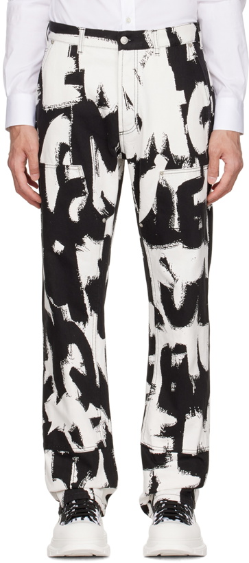 Photo: Alexander McQueen Black & White Graffiti Jeans