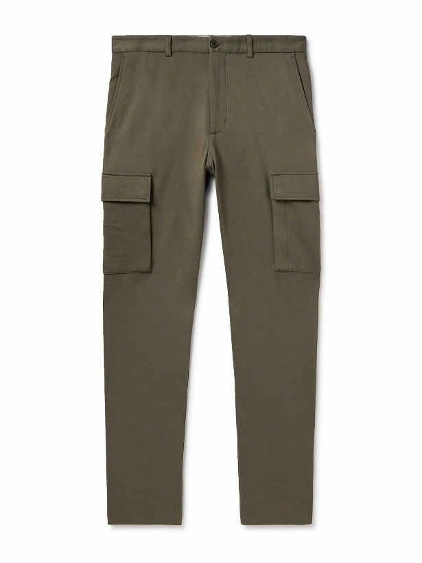 Photo: Moncler - Straight-Leg Cotton-Jersey Cargo Trousers - Brown