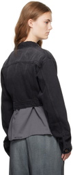We11done Black Cropped Denim Jacket