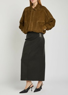 Nour Hammour Dalma Suede Jacket Dark Brown